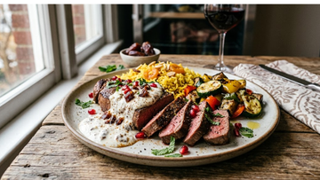 DRY-Aged Camel Steak with Date&Spiced Yogurt Sauce - A Desert Delicacy