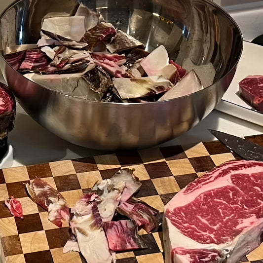 Why trim the hardened crust of dry-aged meat?