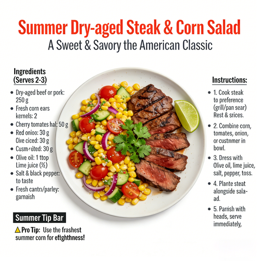 Dry-Aged Meat with Corn Salad