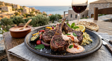 Dry-Aged Goat Chops with Harissa-Yogurt Sauce – A Spicy Mediterranean Escape&nbsp;